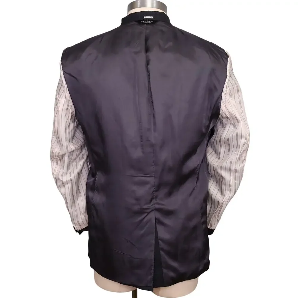 Jos A Bank Sport Coat Mens 41R Wool Silk Blue Gray Jacket Blazer Signature